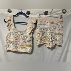 Zara Crochet Shorts and Top 2PC Set  Medium